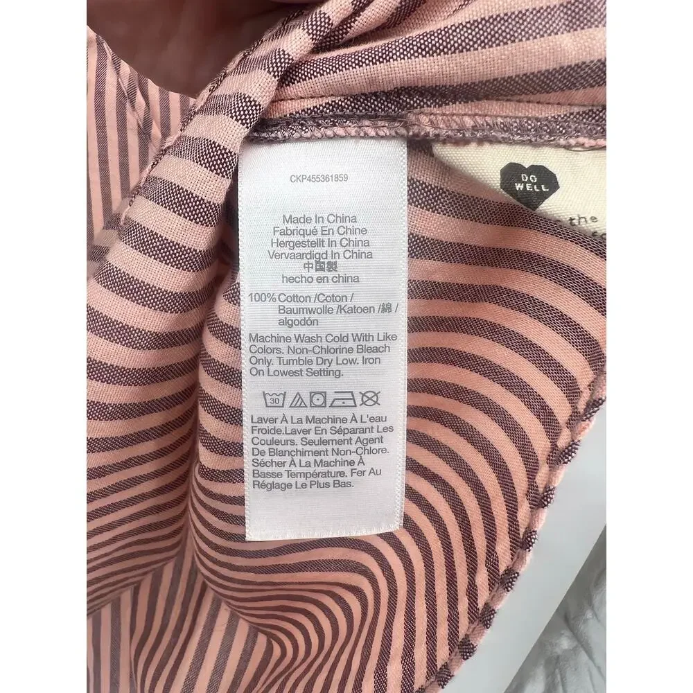 Madewell Striped Puff Sleeve Peplum Wrap Top XS 100% Cotton